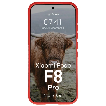 Pancerne etui Bizon Case Tur do Xiaomi POCO F8 Pro, czerwone