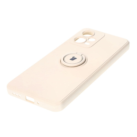 Etui Bizon Case Silicone Ring Sq do Xiaomi Redmi Note 12 5G/Poco X5, beżowe