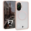 Etui z pierścieniem magnetycznym Bizon Case MatteO do Xiaomi POCO F7, przydymione-różowe