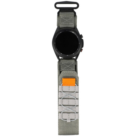 Sportowy pasek do zegarka Bizon Strap Watch Adventure do Galaxy Watch 22mm, szary