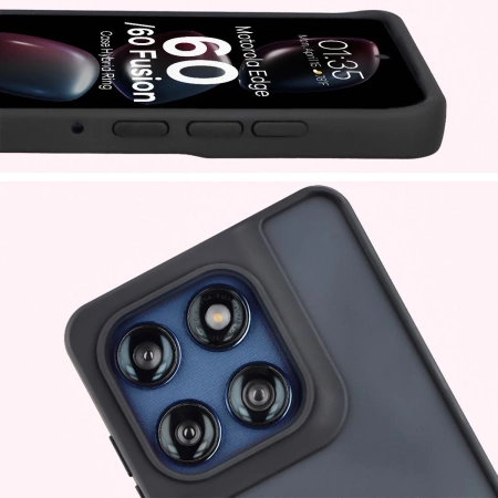 Etui z uchwytem na palec Bizon Case Hybrid Ring do Google Pixel 10 / 10 Pro, przydymione z czarną ramką