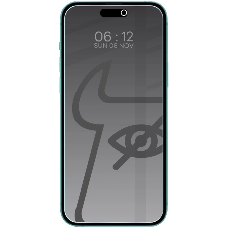 Prywatyzujące szkło hartowane Bizon Glass Clear Shadow Duo do iPhone 15 Plus / 15 Pro Max / iPhone 16 Plus, przyciemniane, 2 sztuki