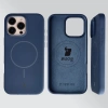 Silikonowe etui z pierścieniem magnetycznym Bizon Soft Case Magnetic do iPhone 16 Pro Max, granatowe