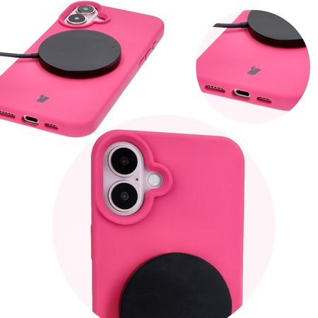 Silikonowe etui Bizon Soft Case do iPhone 16 Plus, fuksja