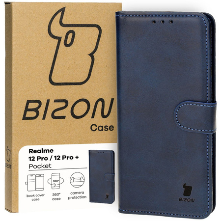 Etui z klapką Bizon Case Pocket do Realme 12 Pro / 12 Pro+, granatowe