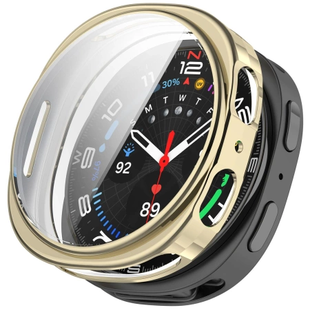 Etui z osłoną ekranu Bizon Case Watch Felipe do Galaxy Watch 8 44 mm, złote