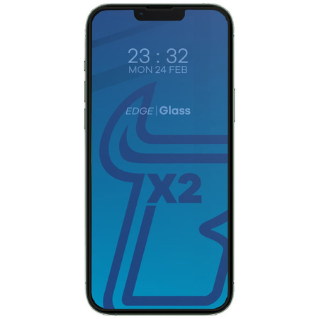 Szkło hartowane Bizon Glass Edge - 2 sztuki + ochrona na obiektyw, iPhone 13 Pro Max, czarne