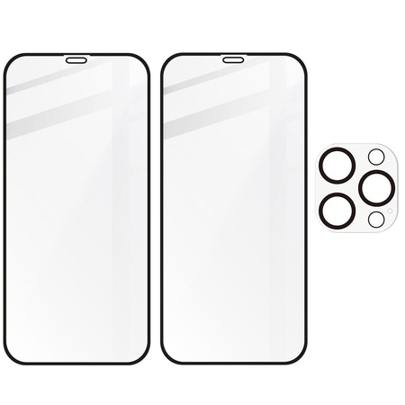 2x Szkło + szybka na aparat Bizon Edge Pack do iPhone 12 Pro