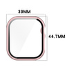Etui ze szkłem do zegarka Bizon Case+Glass Watch do Apple Watch 11 / 10 42mm, jasnoróżowe