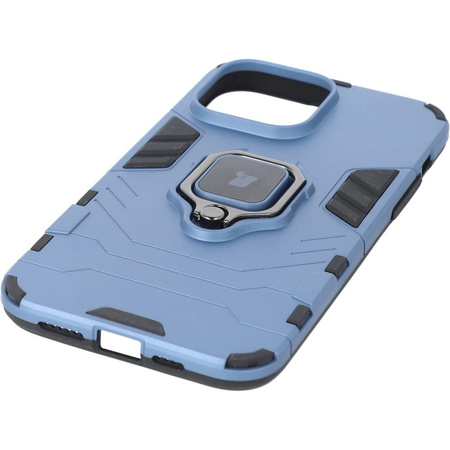 Etui Bizon Case Armor Ring do iPhone 14 Pro Max, niebieskie