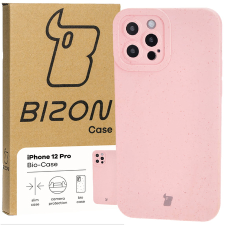 Ekologiczne etui Bizon Bio-Case do iPhone 12 Pro, różowe