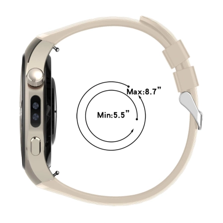 Silikonowy pasek Bizon Strap Watch Silicone T do Huawei Watch 5 46 mm, beżowy