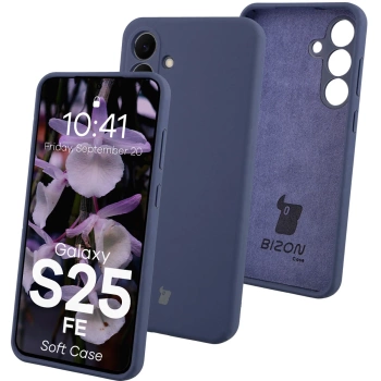 Silikonowe etui Bizon Soft Case do Galaxy S25 FE, ciemnoniebieskie