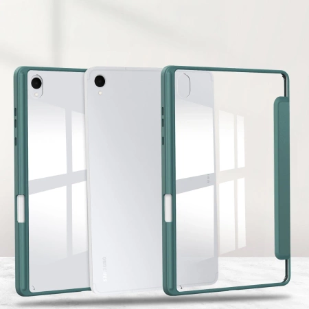 Etui z klapką Bizon Case Tab Clear Matt do Galaxy Tab S11, ciemnozielone