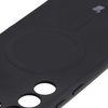 Etui silikonowe z pierścieniem magnetycznym Bizon Case Silicone Magnetic do Galaxy S23 Plus, czarne
