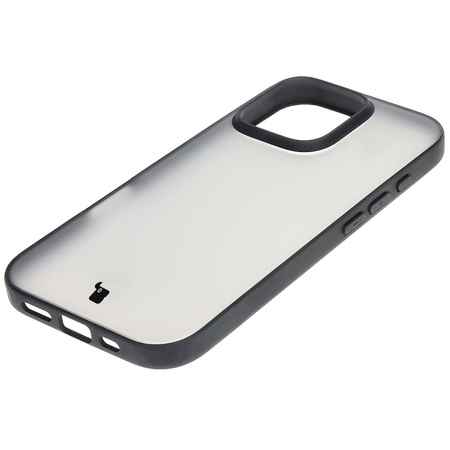 Etui Bizon Case Angelo do iPhone 16 Pro, półprzezroczyste z czarną ramką