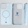 Silikonowe etui z pierścieniem magnetycznym Bizon Soft Case Magnetic do iPhone 14 Pro Max, błękitne