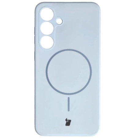 Silikonowe etui z pierścieniem magnetycznym Bizon Soft Case Magnetic do Galaxy S25 Plus, błękitne
