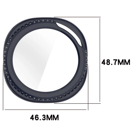 Etui ze szkłem do zegarka Bizon Case+Glass Watch do Samsung Galaxy Watch 8 Classic 46 mm, niebieskie