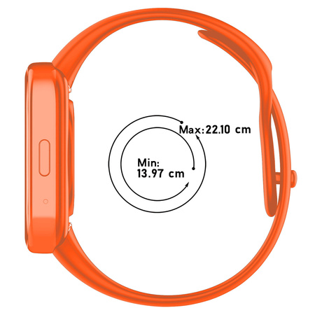 Pasek Bizon Strap Watch Dots do Xiaomi Redmi Watch 3 Active, pomarańczowy