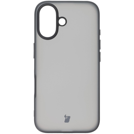 Etui Bizon Case Angelo do iPhone 16, przydymione z czarną ramką