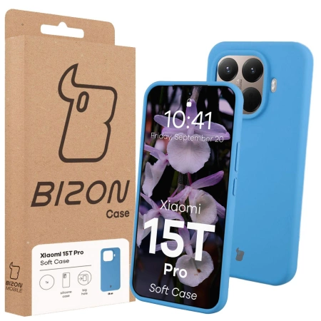 Silikonowe etui Bizon Soft Case do Xiaomi 15T Pro, niebieskie
