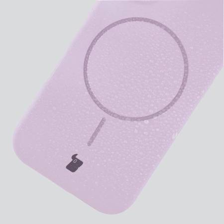 Silikonowe etui z pierścieniem magnetycznym Bizon Soft Case Magnetic do iPhone 16 Pro, jasnofioletowe