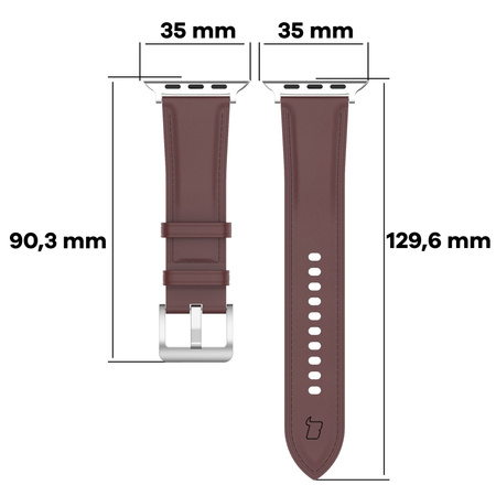 Skórzany pasek Bizon Strap Watch Casual do Apple Watch 44/45/46/49 mm, ciemnobrązowy