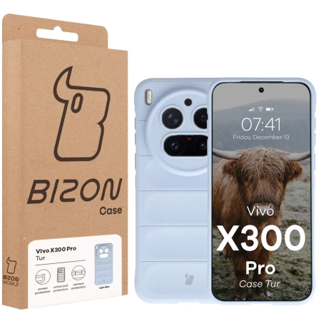 Pancerne etui Bizon Case Tur do Vivo X300 Pro, jasnoniebieskie