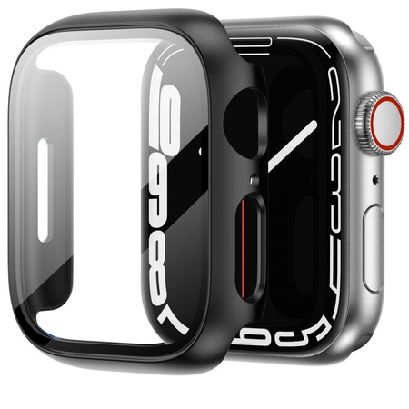 Etui ze szkłem Bizon Case, Case + Glass Set Apple Watch 8/7 45mm, czarne