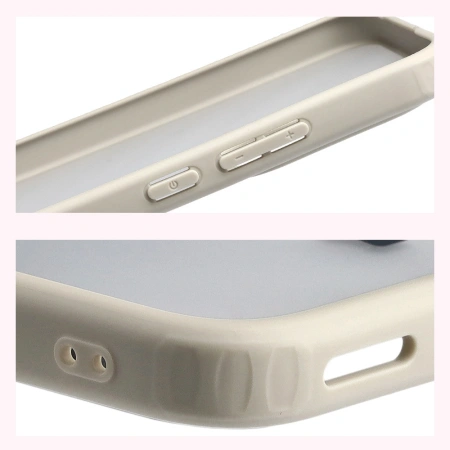 Etui Bizon Case Angelo do Xiaomi POCO F7, półprzezroczyste z beżową ramką