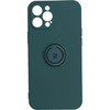 Etui Bizon Case Silicone Ring do iPhone 12 Pro Max, ciemnozielone