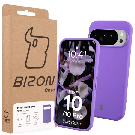 Silikonowe etui Bizon Soft Case do Google Pixel 10 / 10 Pro, fioletowe