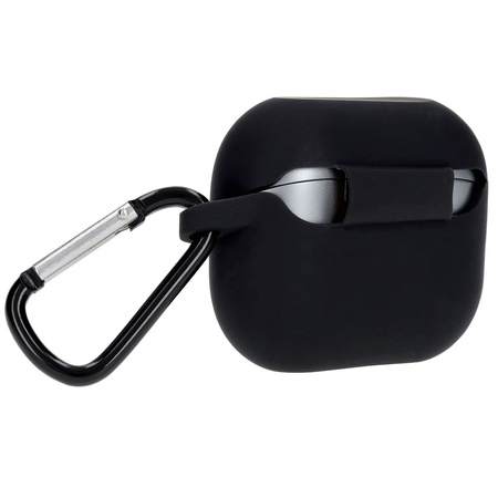 Silikonowe etui z karabińczykiem Bizon Case Headphone Silicone do Galaxy Buds 3/3 Pro/3 FE, czarne