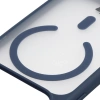 Etui z pierścieniem magnetycznym + szkło hartowane Bizon MatteO Pack do iPhone 17 Pro, przydymione-granatowe