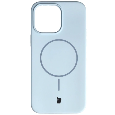 Silikonowe etui z pierścieniem magnetycznym Bizon Soft Case Magnetic do iPhone 14 Pro Max, błękitne