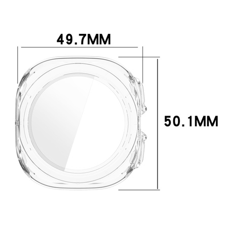 Etui ze szkłem do zegarka Bizon Case+Glass Watch do Galaxy Watch Ultra 2 / 1, przezroczyste