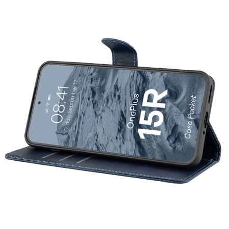 Etui z klapką Bizon Case Pocket do OnePlus 15R, granatowe
