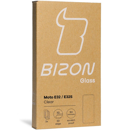 Szkło hartowane Bizon Glass Clear - 3 szt. + obiektyw, Motorola Moto E32 / E32s