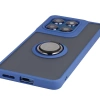 Etui z uchwytem na palec Bizon Case Hybrid Ring do Motorola Edge 60 Fusion / 60, przydymione z granatową ramką