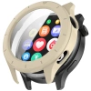 Etui ze szkłem do zegarka Bizon Case+Glass Watch do Xiaomi Watch S4, beżowe