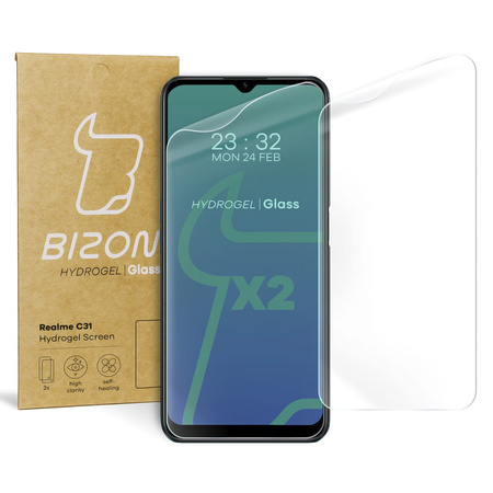 Folia hydrożelowa na ekran Bizon Glass Hydrogel, Realme C31, 2 sztuki