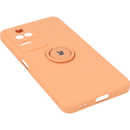 Etui Bizon Case Silicone Ring Sq do Xiaomi Poco F4, pomarańczowe