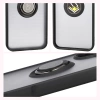 Etui z uchwytem na palec Bizon Case Hybrid Ring do Xiaomi POCO F7, przydymione z czarną ramką