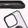Etui z uchwytem na palec Bizon Case Hybrid Ring do Honor 400 Lite, przydymione z czarną ramką