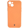 Etui silikonowe z pierścieniem magnetycznym Bizon Case Silicone Magnetic do iPhone 15 Plus, marchewkowe