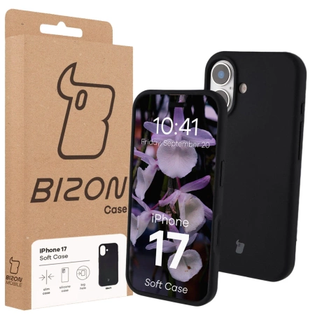 Silikonowe etui Bizon Soft Case do iPhone 17, czarne