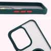 Etui z uchwytem na palec Bizon Case Hybrid Ring do Oppo Reno13, przydymione z ciemnozieloną ramką