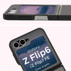 Etui Bizon Case Angelo do Galaxy Z Flip7 FE / Z Flip6, półprzezroczyste z czarną ramką