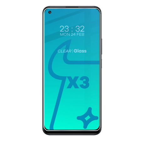 3x Szkło hartowane + szybka na aparat Bizon Glass Clear Pack do Realme 8 / 8 Pro